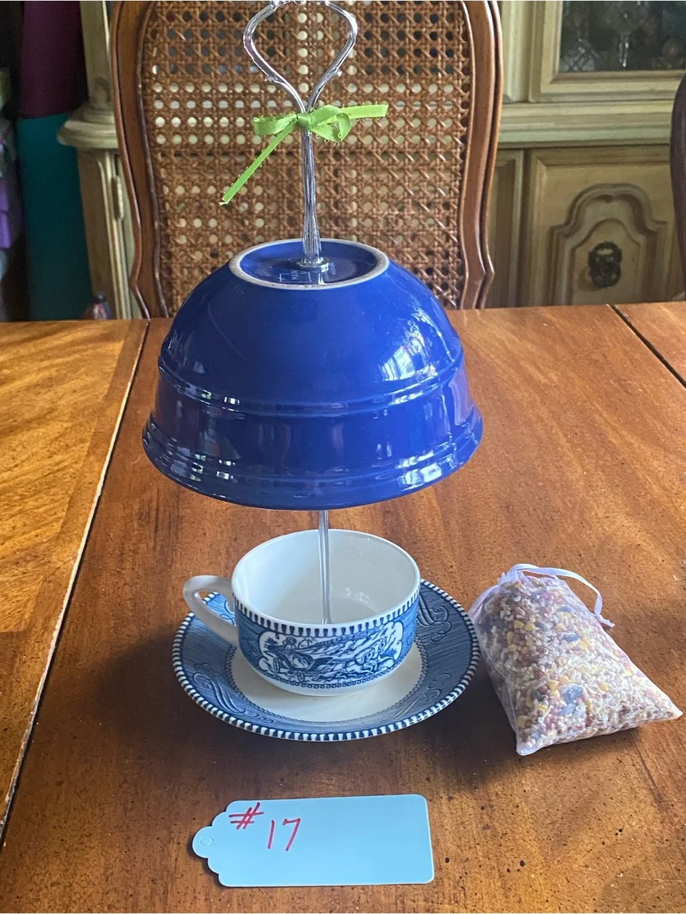 Royal China Currier & Ives Tea Cup Bird Feeder